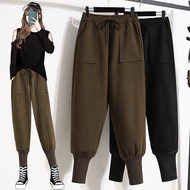 Winter plus Size Loose Pants Woolen Thick Ankle Banded Pants Casual Radish Cargo Pants Harem Pants Match with Martin Boots Pants