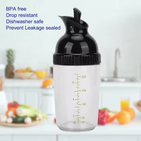 200ml Salad Dressing Shaker BPA Prevent Leakage Salad Dressing Jar with Lid for Kitchen Dressing Con