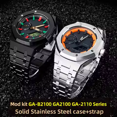 GA2100 Upgrade Stainless Steel Case&strap mod kit For G-SHOCK Casioak GA-2100 GA-2110 GA-B2100 AP St