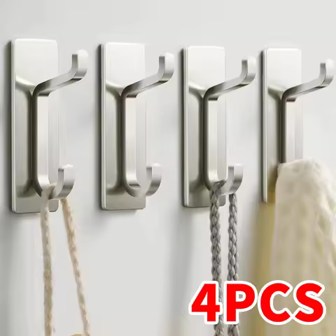 Self Adhesive Wall Hook Stainless Steel Anti Slip Towel Rack Bathrobe Hallway Clothes Hooks Strong A
