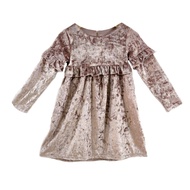 Rare Editions (velvet material) kids girl dress elegant dinner black lightbrown ~ size 2T-16T