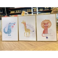 Set Frame Bilik Tidur Anak Kids Frame Room Decoration Kids Canvas Gold Frame 90cm*70cm