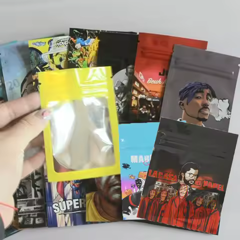 7x10cm Smell Proof Aluminum Foil Zip Lock Mylar Bags Clear Window Candy Powder Food Plastic Package 