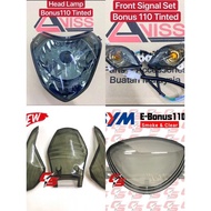 SYM E BONUS 110 SR EBONUS HEAD LAMP &amp; FRONT SIGNAL &amp; TAIL LAMP Smoke Tinted Clear Lampu depan belakang