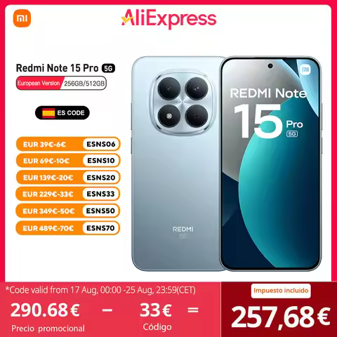 Xiaomi Redmi Note 15 Pro 5G European Version 256GB/512GB MTK Dimensity 7400-Ultra ,6.83" 1.5K AMOLED