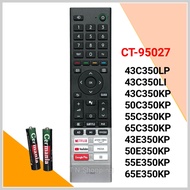 Toshiba รีโมทสมาร์ททีวี Smart TV ยี่ห้อ Toshiba โตชิบา รหัส CT-95027 รุ่น 43C350LP/43C350LI/43C350KP