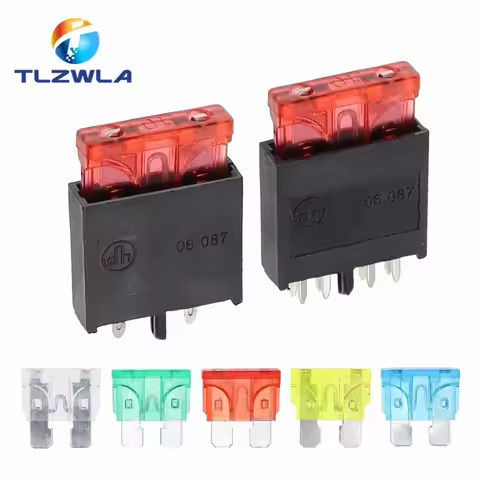5Set 250V 30A Medium Car Insert Fuse Holder Horizontal fuse holder 2/8Pin PCB Panel Mounting ATC Bla