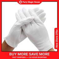 12 pairs white hand glove cotton gloves for work beauty fashion costume jewelry eczema