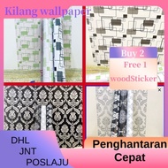 Buy 5 roll free Gift 3  || Wallpaper  Local  10meter  Sticker 3d dinding bilik tidur wallpaper lanta