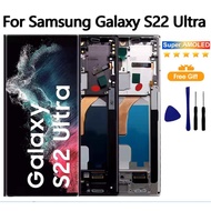 หน้าจอ LCD display งานแท้ สําหรับ Samsung Galaxy S22 Ultra 5G จอแสดงผล LCD Touch Screen Digitizer AS
