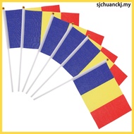 50pcs Hand Held Romanian Flag Mini Stick Flags Romanian Waving Flag Miniature Romanian Flag Romanian