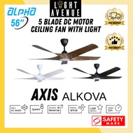 Alpha Alkova AXIS 5Blade DC Motor Ceiling Fan 56″ with Light