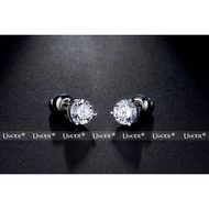 Cute 0.75ct CZ Stone White Gold Color Piercing Stud Earrings for Women Hot Boucle D'oreille Femme Bi