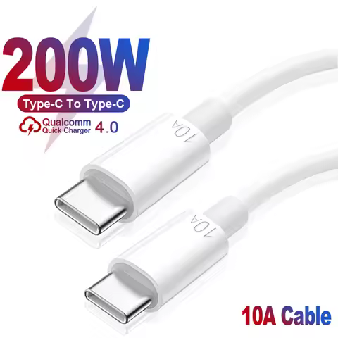 PD3.0 Type C To USB-C 200W Super Fast Charger Cable For Samsung S22 S21 Huawei P40 P30 Xiaomi Honor 
