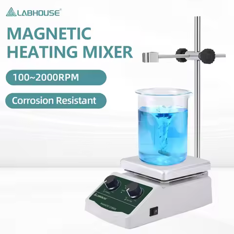 LABHOUSE LHS‑2B Hot Plate Magnetic Stirrer with Support Stand, Max 300°C/572°F, 2000 RPM, 2L Stirrin