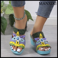 MANXIXI Fashion Women Wedge Heels 1.57 Inches Beautiful Colorful Sandals (Size 35-43)