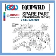 SPARE PART - BOSCH ARMATURE / STATOR COIL / ON OFF SWITCH / CABLE / HOUSING / HAMMER PIPE / CARBON F