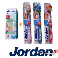 [Combo4] 1 Jordan toothpaste 6-12 years old and 3 Jordan toothbrushes for children 6-9 years old
