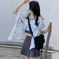 Áo Sơ Mi Nữ Phong Cách Nhật Bản Cổ Điển Mùa Hè Thiết Kế Rộng Rãi Tay Ngắn Hình Trái Tim Thanh Lịch Á