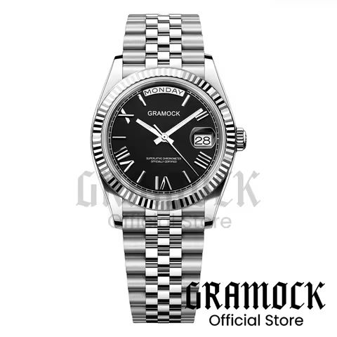 Gramock Men's Fashion 39MM/36MM MIYOTA 8285 Mechanical Wristwatch Week Date Calendar Watch For Men 1
