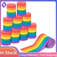 Colorful 394 Ft Crepe Paper Streamers 12 Rolls,Rainbow Decoration Streamer Rolls