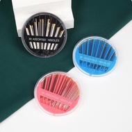 Set 30 keping jarum hitam dalam kotak, jarum jahit tangan, jarum jahit dengan hujung emas, jarum jah