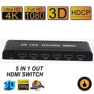 6PORT 5x1 5in 1out HDMI Switch Switcher Splitter Box HD 1080P Video Hub   Remote