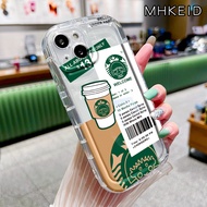 MHKEID Casing Ponsel untuk VIVO Y20 Y20i Y20s Y12s Y12a Y20SG Y20T Y20SM Y20SD Y11s Y30G Y21 2021 Y21 Y21t Y21e Y21a Y33t Y33s Y21G Y22 Y22s Case lunak pelindung Softcase hp sederhana Casing transparan pola kopi tepi bening Kesing