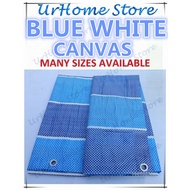  Blue White Canvas PE Tarpaulin Sidewall Tent Canopy Renvotion Cover Kanvas Biru Putih Khemah Kanopi