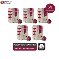 (เซ็ต 5 กล่อง x12 แคปซูล) Punto Italia Espresso กาแฟแคปซูล INTENSO อาราบิก้า 60% สำหรับเครื่อง DOLCE