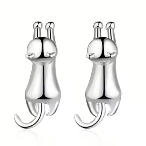 925 Sterling Silver Cat Stud Earrings Dainty Animal Pet Earrings for Women Piercing Girls Accessorie
