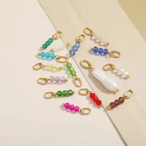 CARLIDANA Fashionable Colored Crystal Anti Hypoallergenic Stainless Steel Charms Can Be Made Into Wo