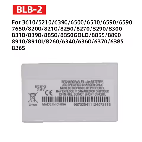 For Nokia 8210 8250 8850 8910 8310 5210 6500 6590 6510 3610 8270 8910i 7650 6590i BLB-2 Phone Batter