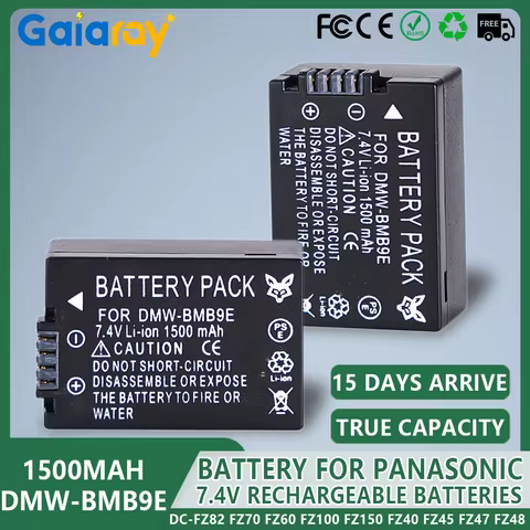 DMW-BMB9 DMW BMB9 BMB9E Battery 1500mAh Rechargeable Battery For Panasonic Lumix DC-FZ82 FZ70 FZ60 F