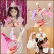 HT5 Cute Hair Hoop Crown Decoration Princess Hair band Children Birthday Party Headwear Cake Headban