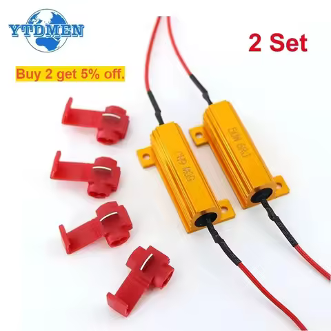 2PCS Load Resistor for LED 50W 6 ohm 25W 8 ohm Wirewound Resistor Aluminum shell power Resistors, fo