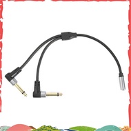 1/8 Inch Socket to 1/4 Inch Plug Y Splitter Adapter Cable 0.24M 3.5mm Female Stereo to Dual 6.35mm M