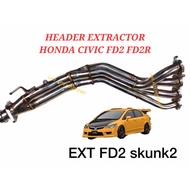 100% Honda Civic FD2 FD2R K20 K24 Skunk2 Extractor Downpipe Header 421 Stainless Steel (High Gred) E