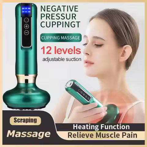 6/12 Gear Electric Cupping Massager Vacuum Suction Cup GuaSha Anti Cellulite Beauty Health Scraping 