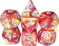 SmartDealsPro 7-Die Glitter Polyhedral Dice Set with Pouches for DND RPG MTG Dungeon and Dragons Tab