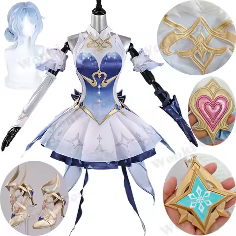 New Odette Spessiva Cosplay Costume Dress Wig Game Impact Snezhnaya Odette Role Play Shoes Ballet Sk