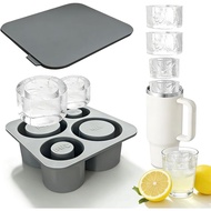 Silicone Ice Cube Tray for 20/30/40oz Stanley Cup Accessories, 4-Ring Hollow Cylinder Ice Cube Mold 