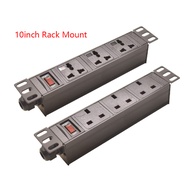 10inch Rack Mount PDU power strip distribution unit,3Ways Socket Switch,2-meter cable