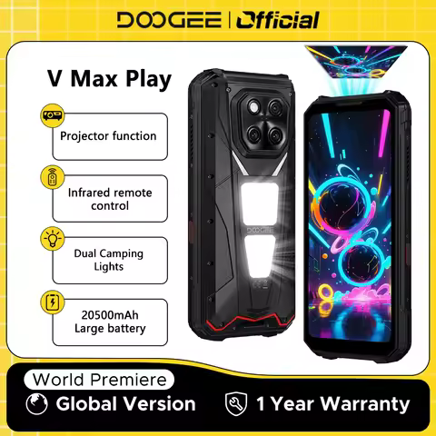 Global Version DOOGEE V Max Play 5G Projector Rugged Phone 6.78" 20500mAh Battery Dual Camping light