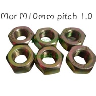 M10 x 1.0 Nut Gold Thread M10 x pitch 1.0 Nut Key 17