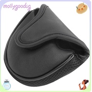 MOILYGOODSG Mallet Putter Cover, Black Pu Leather Golf Putter Cover, Mallet Blank Protective White P