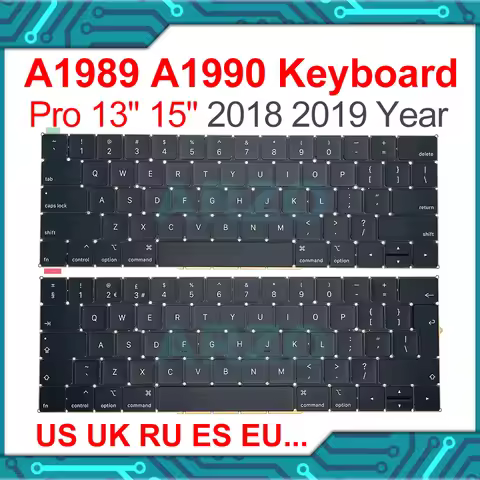New Laptop US UK SP RU FR PT KR IT DE Keyboard for MacBook Pro Retina 13" A1989 15" A1990 Keyboard R