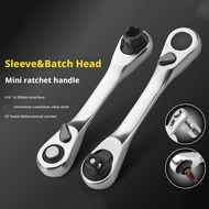 Mini Ratchet Wrench Double Ended Quick Socket Ratchet Set Screwdriver Wrench Hex Spanner O0i3