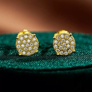 Real moissanite full Stud Earrings for Women 0.8ct white D Plated with Gold in S925 Sterling Silver