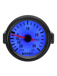 52mm Pressure Turbo Boost Gauge -30~30 PSI with Blue Led Light 52mm Digital pointer Car Gauge Meter 